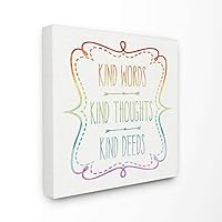 Stupell Home Décor Kind Words Thoughts and Deeds Stretched Canvas Wall Art, 17 x 1.5 x 17, Proudly Made in USA