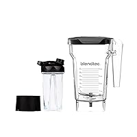 Blendtec 75 oz FourSide Jar and 34 oz GO Travel Bottle Bundle - Blender Jars and Personal Blender Attachment Compatible with Blendtec Blenders