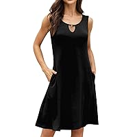 Summer Casual Dress,Womens Sundress Casual Dresses for Women 2024 Yellow Summer Dress Island Wear for Women 2024 Beachy Dresses Vacation Dresses for Women Beach(S,Black)