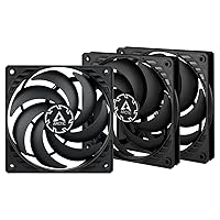 P12 Slim PWM PST (3 Pack) - 120 mm Case Fan with PWM Sharing Technology (PST), Pressure-optimised, Quiet Motor, Computer, Extra Slim, 300-2100 RPM - Black
