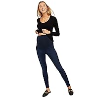 Women's Super Stretch Secret Fit Over The Belly Skinny Ankle Length Jeans Indigo Blue
