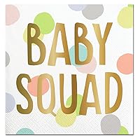 Slant Collections Slant Collections-20-Count Cocktail/Beverage Paper Napkins, 5 x 5-Inch, Baby Squad
