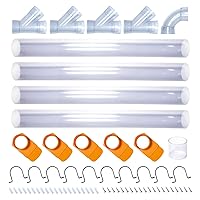 POWERTEC 70306 4 Inch Dust Collection Fittings Network with Dust Hose Splice, Blast Gates, Pipes, 90-Degree Elbow Connector, Y-fittings, Mounting Brackets