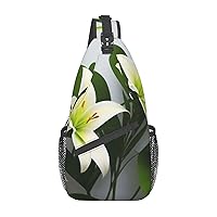 Lily Flowers Cross Chest Bag Diagonally Multi Purpose Cross Body Bag Travel Hiking Backpack Men And Women One Size