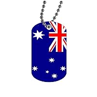 Rogue River Tactical Australia Australian Flag Military Style Dog Tag Pendant Jewelry Necklace