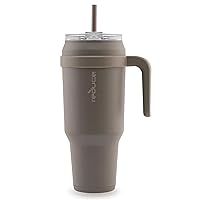 REDUCE Cold1 50 oz Tumbler with Handle - Vacuum Insulated Stainless Steel Water Bottle for Home, Office or Car, Reusable Mug with Straw or Leakproof Flip Lid, Keeps Drinks Cold All Day- Mocha