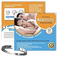 The Original Acusnore Anti Snore Ring- World's First & Only Ring With Three Acupressure Activators- Stop Snoring, Natural Sleep Aid for the Relief of Snoring, Sinus Issues, Restless Sleep, and Insomnia Sufferers- Free Luxury Storage Pouch & Leaflet Included In Box- MONEY BACK GUARANTEE (Large)