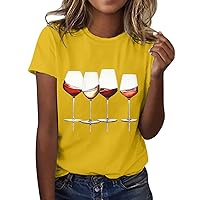 Womens Short Sleeve Tops Casual Dressy Summer Cute T-Shirt Aesthetic Print 3D Pattern Tunic Shirts Ladies Clothing