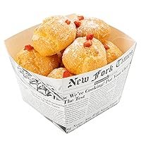 Restaurantware Bio Tek 4.3 x 4.3 x 3.2 Inch Snack Boxes 200 PE Coating Treat Boxes - Sturdy Disposable Newsprint Paper French Fry Boxes Open Top For Snacks or Baked Goods