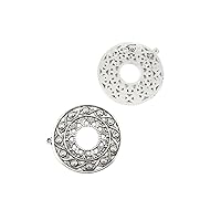 Jewelry Making Charms Antique Silver Tone Color Jewellery Charme Findingss Bulk Wholesale Suppliers Arts Crafts A4MK2 Flower Ear Drop