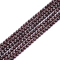GEM-Inside Natural 6mm Faceted Garnet Gemstone Stone Beads Handmade Round Beads for Jewelry Making Jewelry Beading Supplies for Women