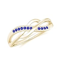 Natural 1mm Tanzanite Promise Ring for Women Girls in Sterling Silver / 14K Solid Gold