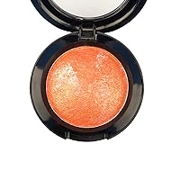 Mallofusa Single Shade Baked Eye Shadow Powder Palette Glitter Makeup Kit in Shimmer 15 Metallic Colors (Pumpkin Orange) 8g/0.28oz