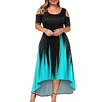 Plus Size Dresses for Curvy Women,2024 Spring Summer Trendy Floral Boho Maxi Dress,Elegant Flowy Bodycon Wedding Guest Dress