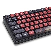 Red and Black Keycaps Japanese 132 Keys, XDA Profile PBT Keyboard Keycaps Full Set, Custom Dye Sublimation Keycaps for 60% 65%75% 100% Cherry Gateron MX Switches Mechanical Keyboard(with 1.75U Shift)