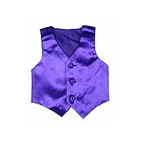 Baby Toddler Kids Little Boys Formal 23 Color Satin Vest S-7 (L:(12-18 Months), Purple)