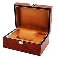 Cushion Interior Wooden Lock Clasp Solid Metal Jewelry Watch Storage Display Box Showcase Mens Gift