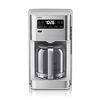 Braun PureFlavor 14-Cup Coffee Maker, White - Fast Brew System & Four Brew Options - 24-Hour Programmable Timer & 4-Hour Warming Plate - Dishwasher Safe