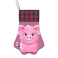 Festive Dog Christmas Stocking - Hanging Design, Cute Paw Shape, Perfect for Gifts and Party Decorations Pink Cute Pig