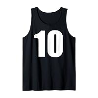 Number Ten Numeral 10 Plain White Numbers Tank Top