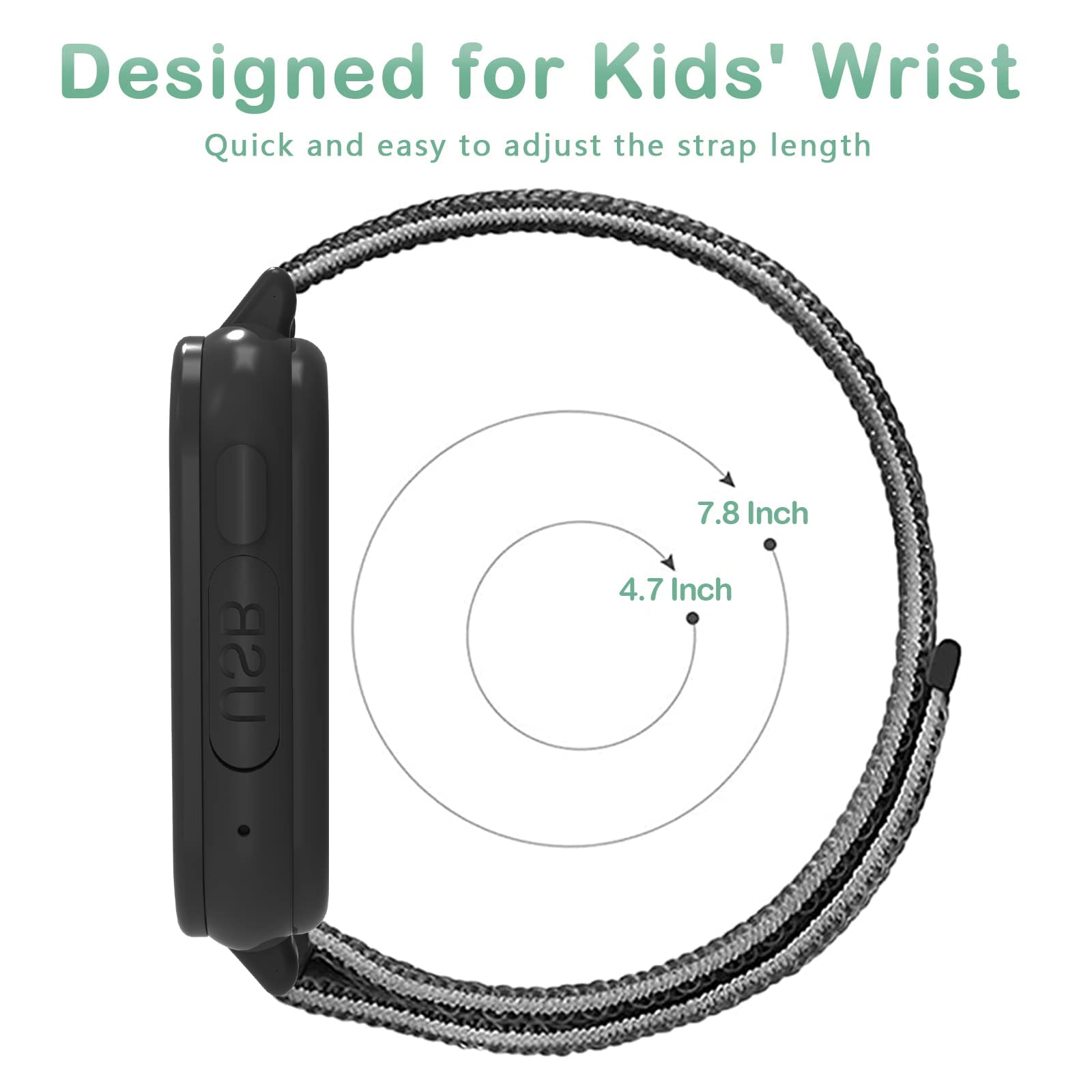 Kuaguozhe Nylon Bands Compatible with Minecraft, Accutime, JoJo Siwa, Sonic, Frozen Kids Touchscreen Interacitve Smart Watches, Hook & Loop Watch Bands for Boys and Girls【No Watch Included】