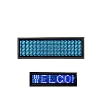 LED Name Message Tag, Scrolling Name Badge Rechargeable Pin Magenta Price Tag Reusable Business Card Screen with 4411 Pixels Programming for Restaurant Shop Party Bar Exhibition(Windows Only) (Blue)