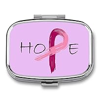 Pink Ribbon - Breast Cancer Awareness Pill Box Cute Pill Case Travel Pill Organizer Storage Box for Pocket Purse