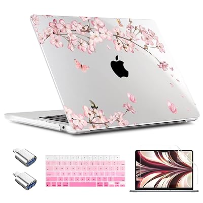  SUROCASE Compatible with MacBook Air 15 inch Case M2 Chip 2023  Release Model:A2941, Hard Shell Case with Screen Protector + Keyboard Cover  and Dust Plug, Pink Tree : Home & Kitchen