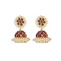 Kempu Jumki Earring for Bharatanatyam Kuchipudi Dance Temple Jewellery Small