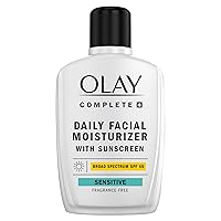 Olay Complete+ Daily Facial Moisturizer with Sunscreen SPF 40, Fragrance-Free, 6 FL OZ, Broad Spectrum Sunscreen for Sensitive Skin