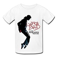 QM Ultimate Michael Jackson Tribute Band Who's Bad T Shirt For Big Boys'Girls' White M
