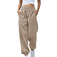 Anjikang Baggy Sweatpants for Women Teen Girl Trendy Hip Hop Y2K Joggers Pants Gym Work Casual High Waist Straight Trousers