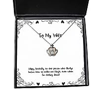 Cool Wife Gifts, Happy Birthday to The Person who Always Knows How to Make me Laugh,!, Birthday Crown Pendant Necklace for Wife, Wedding Ideas, Gifts for Your Wife, Valentines Day