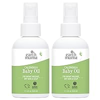 Earth Mama Calendula Baby Oil | Massage Oil for Newborn Skin Care, Dry Skin & Scalp Moisturizer, Fragrance Free, 4-Fluid Ounce (2-Pack)