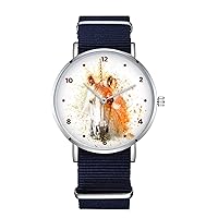 Unicorn Splash Design Nylon Watch for Men and Women, Magical Animal Theme Wristwatch, Magic Lover Gift