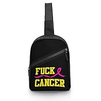 Fuck Breast Cancer1 Sling Backpack Crossbody Shoulder Bag Casual Chest Bag Travel Hiking Daypack
