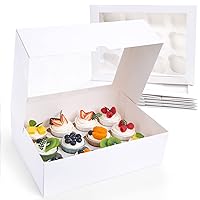 6PCS White Cupcake Container, 12 Count with Window Boxes Holding 72 Pastry Box for Birthday Holiday Party Bakery Supplies 13.2