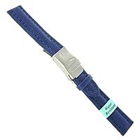 18mm Morellato Water Resistant Blue Rubber Deployment Buckle Watch Band 1618