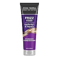 John Frieda Anti-Frizz Conditioner Replenish & Repair Conditioner, With Argan Oil and Coconut Oil for Damage & Frizz, Paraben Free, Cruelty Free Conditioner for Dry Hair and Frizz 8.45 Oz Bottle