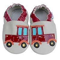 Leather Baby Soft Sole Shoes Boy Girl Infant Children Kid Toddler Crib First Walk Gift Retro Car Beige