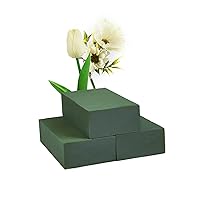 Seanlendery Pack of 3 Floral Foam Blocks Wet Dry Flower Foam for Fresh Artificial Flower Arrangements Green Plant Foam Florist Foam for DIY Craft 5.5” L x 3.1” W x 1.7” H