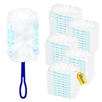 50 Count 180 Duster Refills for Swiffer Feather Duster, Multi-Surface Duster Refills for Swiffer 180 Dusters, Microfibre Ceiling Fan Duster Refills for Swiffer Dusters, 50 Pcs with 1Pcs Handle