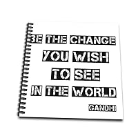 3dRose db_164662_1 Be The Change You Wish to See Gandhi Quote Typography-Drawing Book, 8 by 8