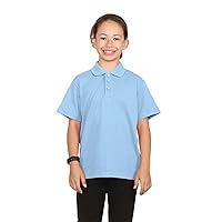 Kids Boys Girls Plain Short Sleeve Basic Polo Shirts School PE Uniform T-Shirt