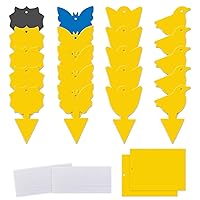Fruit Fly Traps, 20pcs Yellow Sticky Traps for Fruit Fly, Whitefly,Fungus Gnat, Mosquito and Bug, Gnat Traps, Non-Toxic Insect Catcher Traps for Indoor/Outdoor/Kitchen, Bonus 4 Fly Paper Tubes(Yellow)