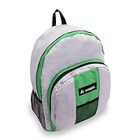 Everest Luggage Backpack with Front and Side Pockets, Green/Gray, Large
