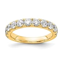 14k Gold Lab Grown Diamond SI1 SI2 G H I 1 1/2ct Wedding Band Size 5.00 Jewelry Gifts for Women