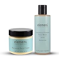 Max Green Alchemy elemeni Luxurious Foaming Face Wash & Anti-Aging Radiance Cream - pH Balanced Cleanser & Collagen Moisturizer Duo | Gentle Cleansing, Wrinkle Reduction & Brightening | Vegan Formulas