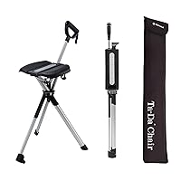 Ta-Da Chair Series 2- Portable Walking Stick, Cane with Seat, Foldable Chair, Hiking Stick, for Camping, Hiking, Lightweight Aluminum, Easy Carry, Anti-Slip