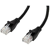 Amazon Basics RJ45 Cat 6 Ethernet Patch Cable For PC, TV, tablet, router, printer, 1Gpbs Transfer Speed, Gold-Plated Connectors, 5 Foot, Black